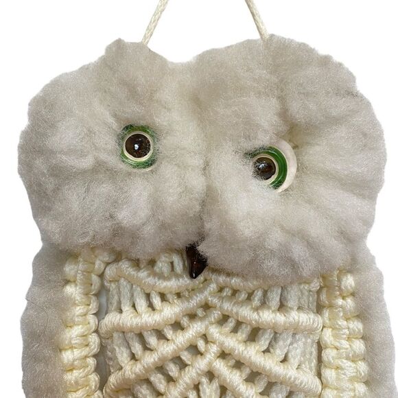 Large Macrame Owl Hanging Vintage Retro 70s Handmade Mid-Century Modern MCM - Picture 5 of 14
